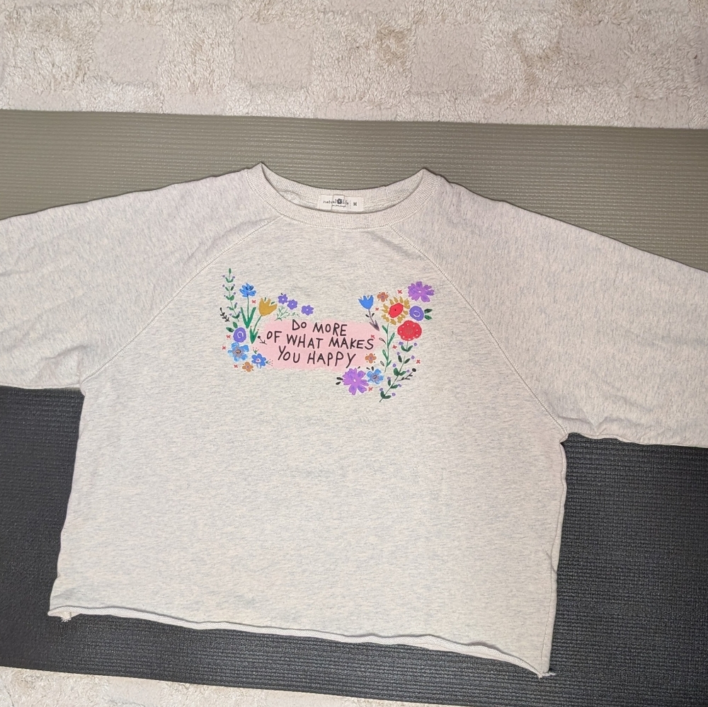 NATURAL LIFE Gray Floral Sweatshirt